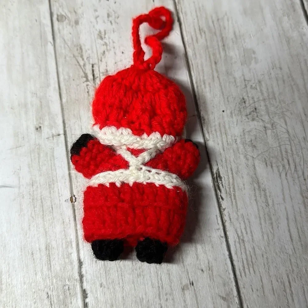 Hand Crafted Crocheted Santa Mrs. Claus‎ and Bear Ornament